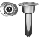 Mate Series 0 degree stainless steel rod and cup holder with oval top and drain