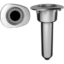Mate Series Elite screwless 0 degree stainless rod and cup holder with drain