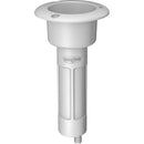 Mate Series Plastic 0 Rod Cup Holder - Drain - Round Top - White [P1000DW] - Wholesaler Elite LLC