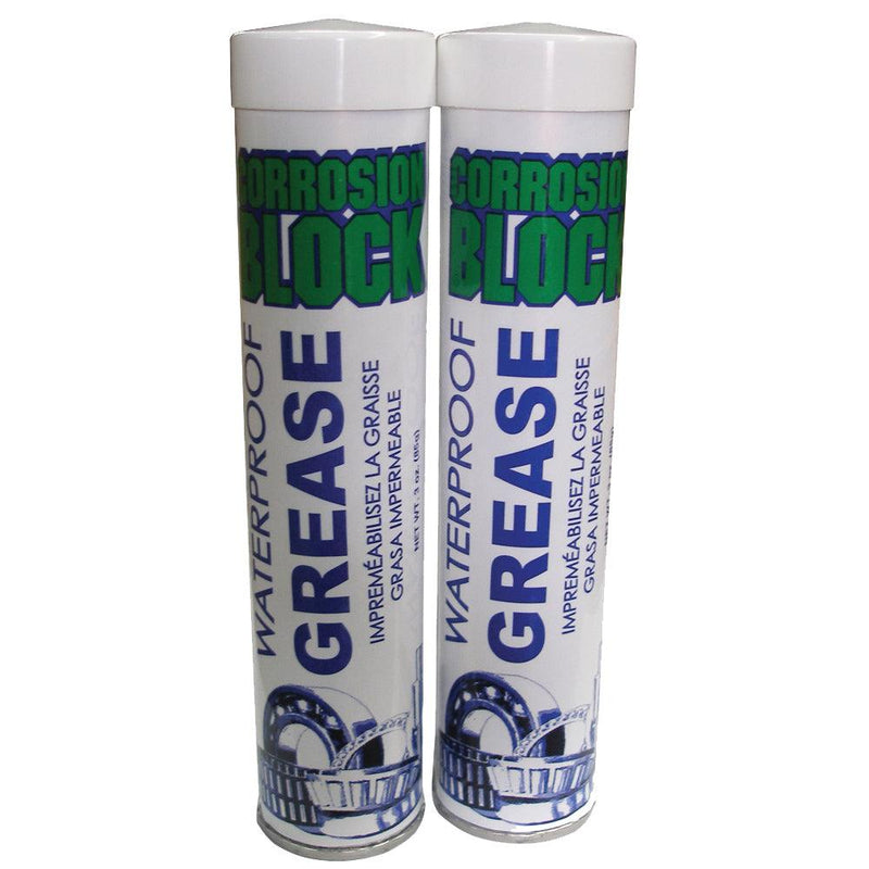 Corrosion Block High Performance Waterproof Grease - (2) 3oz Cartridges - Non-Hazmat, Non-Flammable Non-Toxic [25003] - Wholesaler Elite LLC