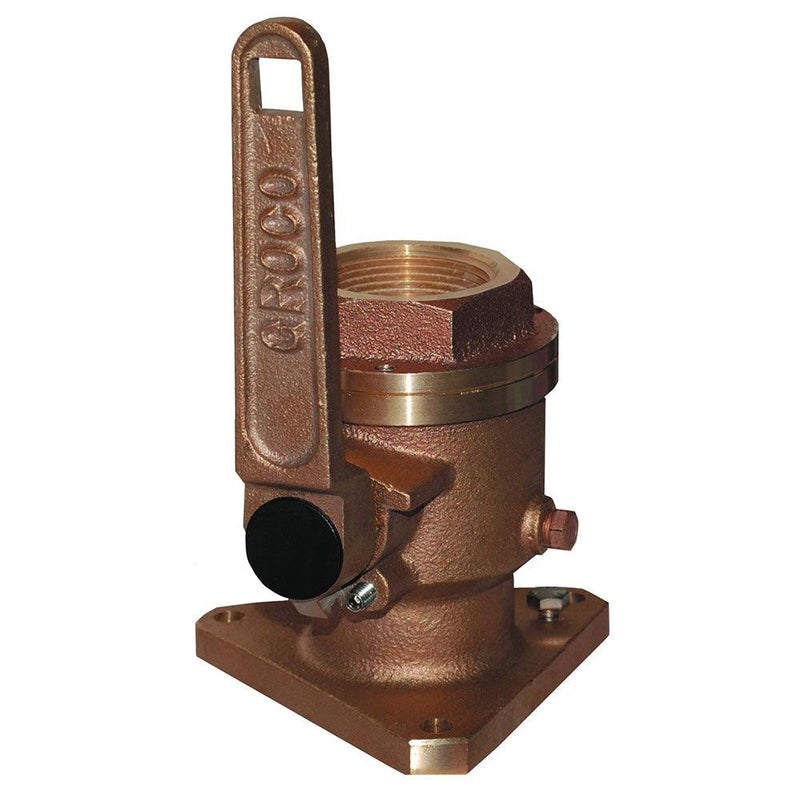GROCO 1-1/2" Bronze Flanged Full Flow Seacock [BV-1500] - Wholesaler Elite LLC