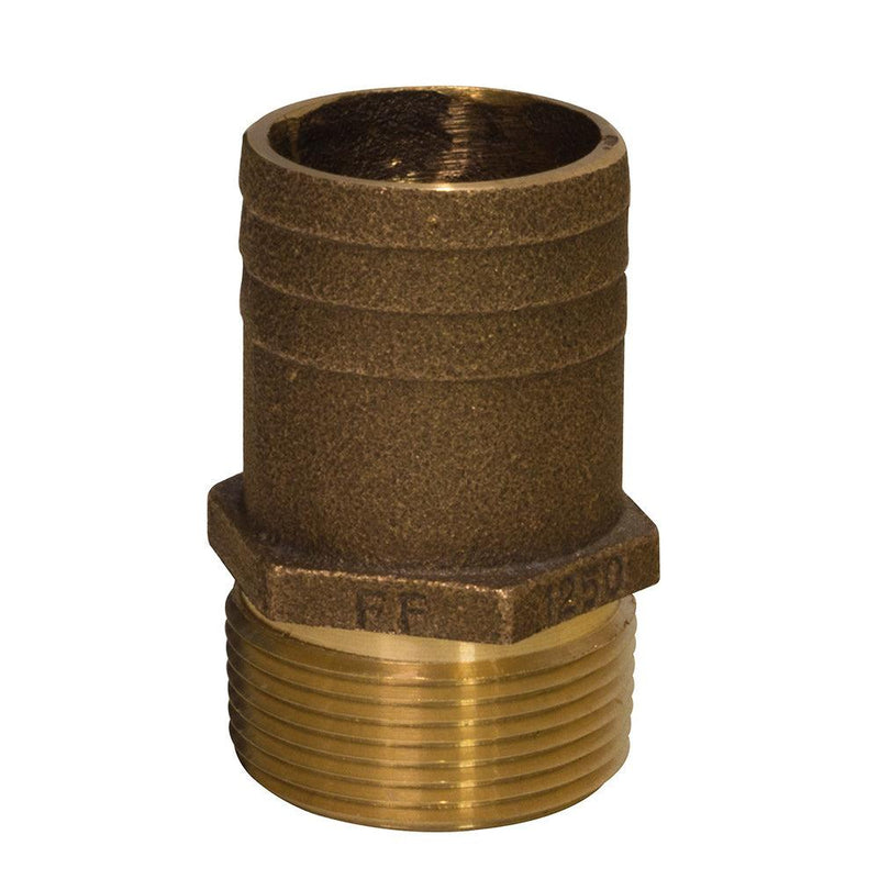 GROCO 1/2" NPT x 3/4" Bronze Full Flow Pipe to Hose Straight Fitting [FF-500] - Wholesaler Elite LLC
