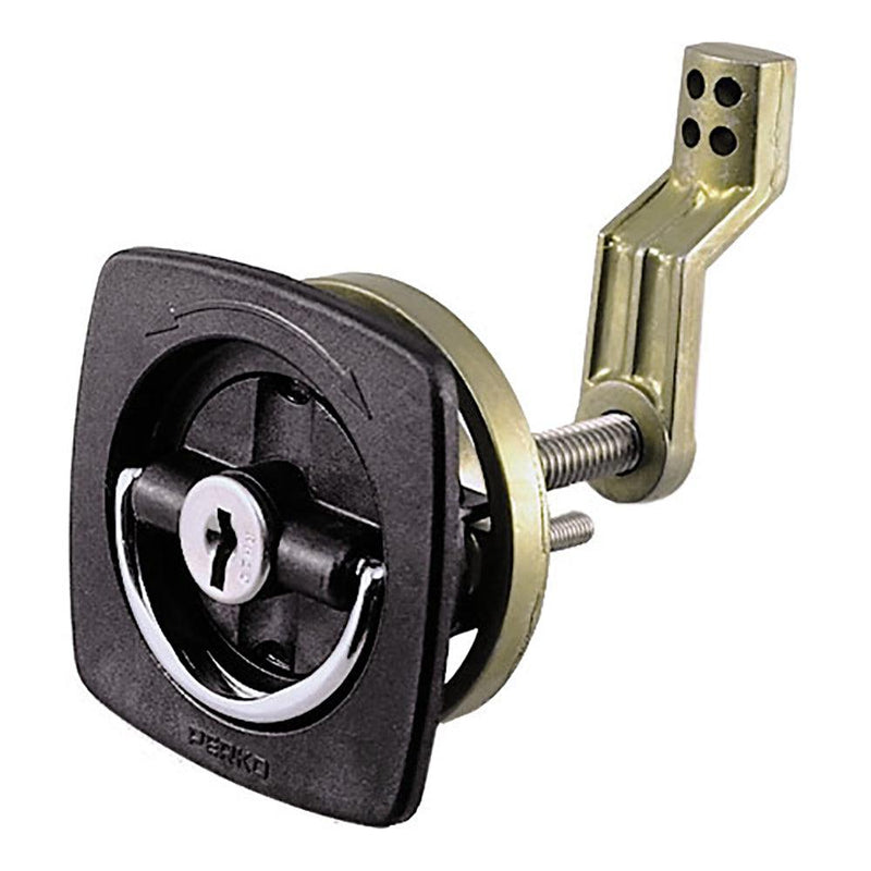 Perko Black Flush Lock - 2.5" x 2.5" w/Offset Cam Bar Flexible Polymer Strike [0931DP1BLK] - Wholesaler Elite LLC