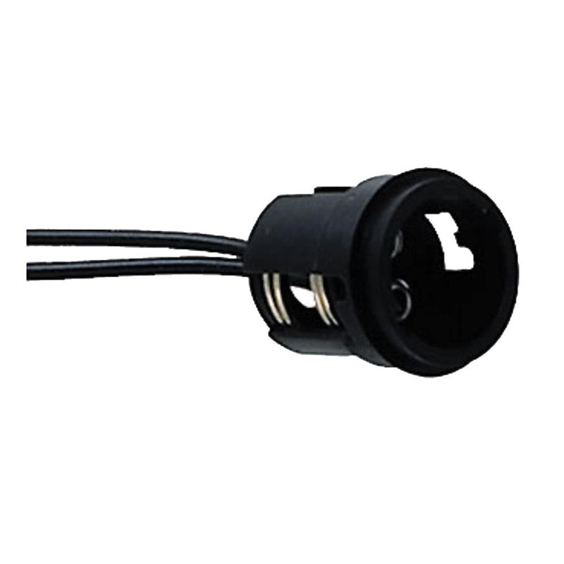 Perko Double Contact Bayonet Socket - Black Polymer w/10" Pigtail [0024DP1] - Wholesaler Elite LLC
