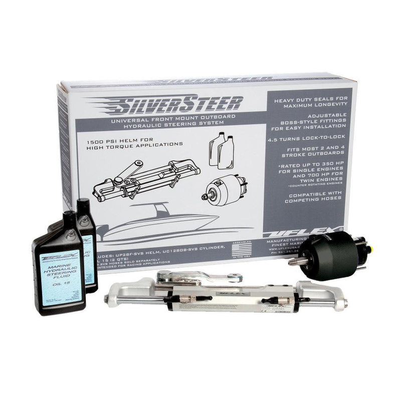 Uflex SilverSteer Universal Front Mount Outboard Hydraulic Steering System w/ UC128-SVS-1 Cylinder [SILVERSTEER1.0B] - Wholesaler Elite LLC