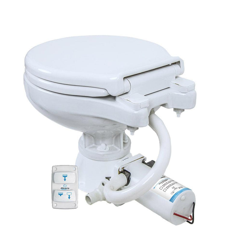 Albin Group Marine Toilet Silent Electric Compact - 12V [07-03-010] - Wholesaler Elite LLC