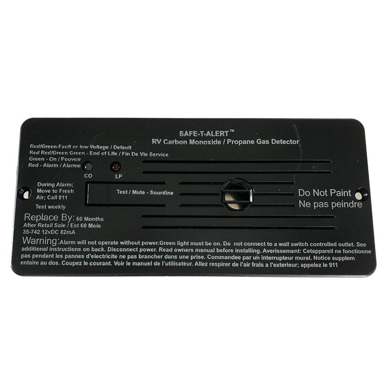 Safe-T-Alert Combo Carbon Monoxide Propane Alarms Flush Mount - Black [35-742-BL] - Wholesaler Elite LLC
