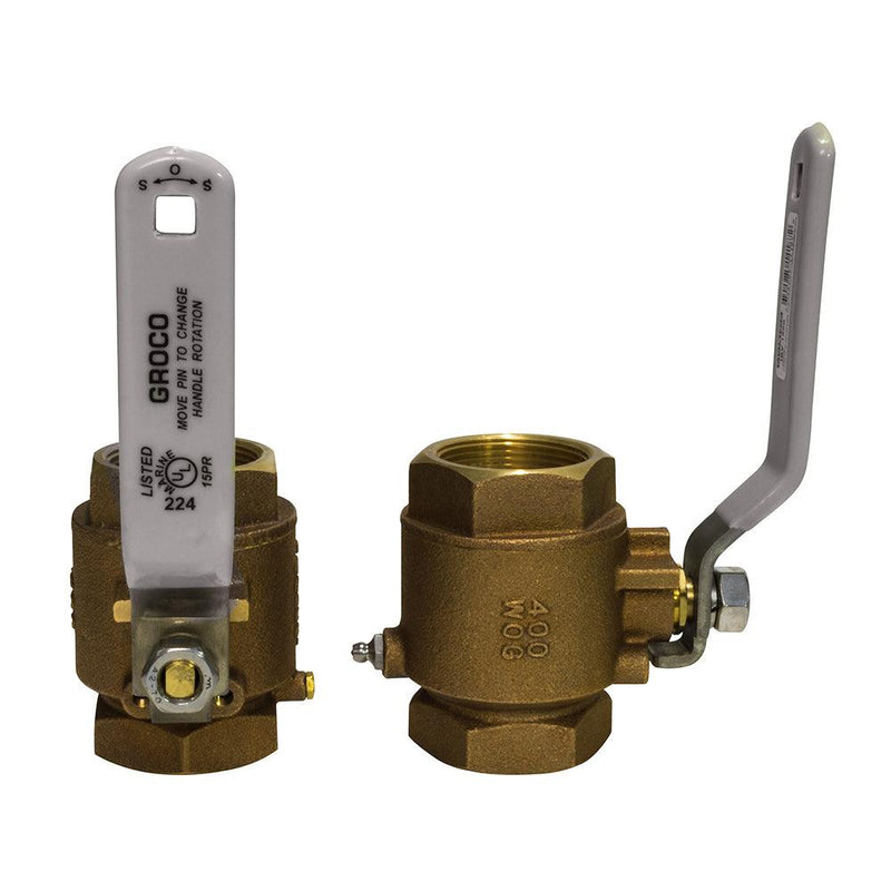 GROCO 1-1/4" NPT Bronze In-Line Ball Valve [IBV-1250] - Wholesaler Elite LLC