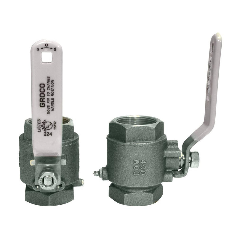 GROCO 1-1/2" NPT Stainless Steel In-Line Ball Valve [IBV-1500-S] - Wholesaler Elite LLC