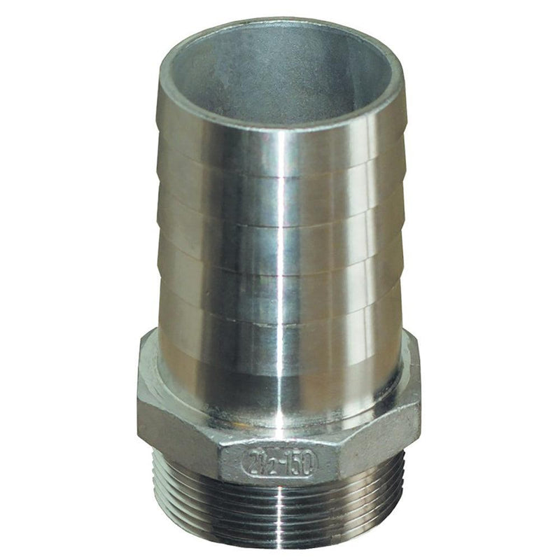 GROCO 1-1/4"" NPT x 1-1/4" ID Stainless Steel Pipe to Hose Straight Fitting [PTH-1250-S] - Wholesaler Elite LLC