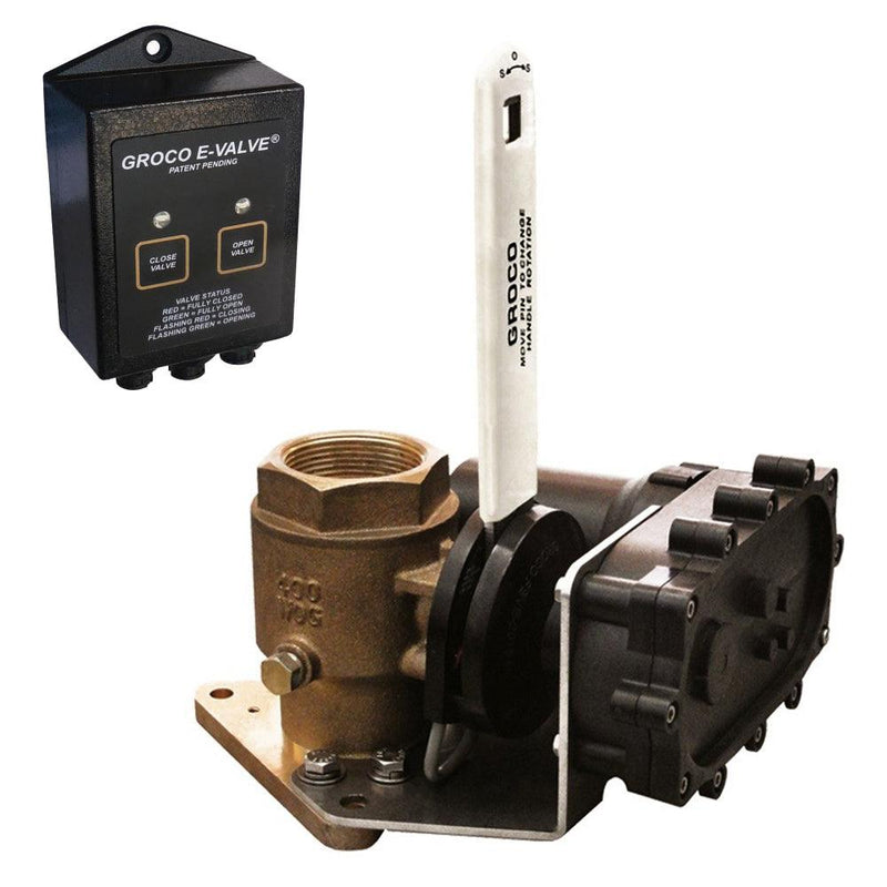 GROCO 1-1/4" Bronze Electric Flanged Seacock - 12V [FBVE-1250 12V] - Wholesaler Elite LLC