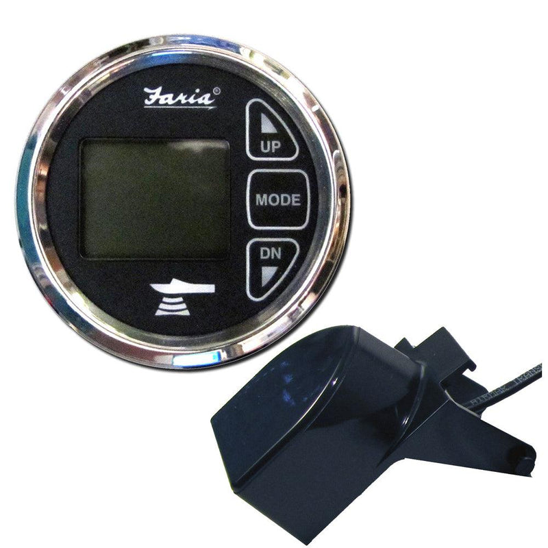 Faria Chesapeake Black 2" Dual Depth Temp Sounder w/Transom Mount Transducer [13752] - Wholesaler Elite LLC
