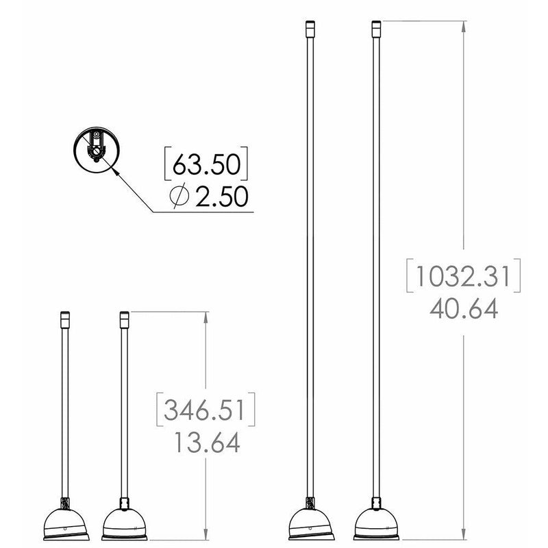 Lumitec Contour Anchor Light - 12" - Black Shaft White Base [101585] - Wholesaler Elite LLC