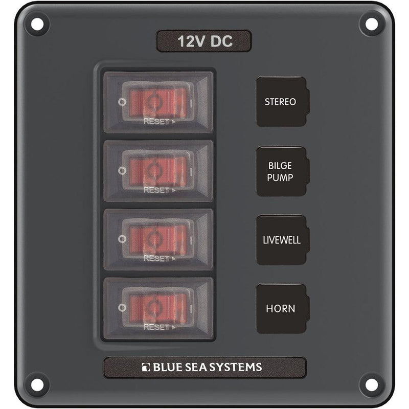 Blue Sea 4320 Circuit Breaker Switch Panel 4 Position - Gray [4320] - Wholesaler Elite LLC
