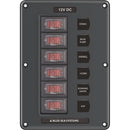 Blue Sea 4322 Circuit Breaker Switch Panel 6 Position - Gray [4322] - Wholesaler Elite LLC