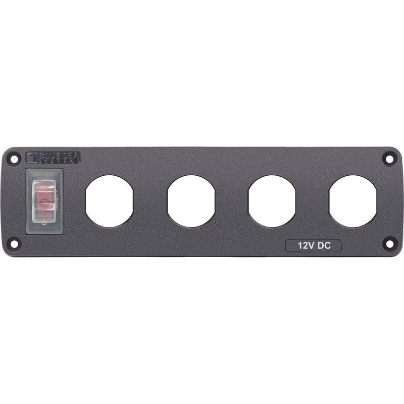 Blue Sea Water Resistant USB Accessory Panel - 15A Circuit Breaker, 4x Blank Apertures [4369] - Wholesaler Elite LLC