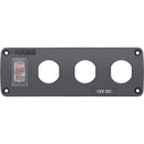 Blue Sea 4367 Water Resistant USB Accessory Panel - 15A Circuit Breaker, 3x Blank Apertures [4367] - Wholesaler Elite LLC