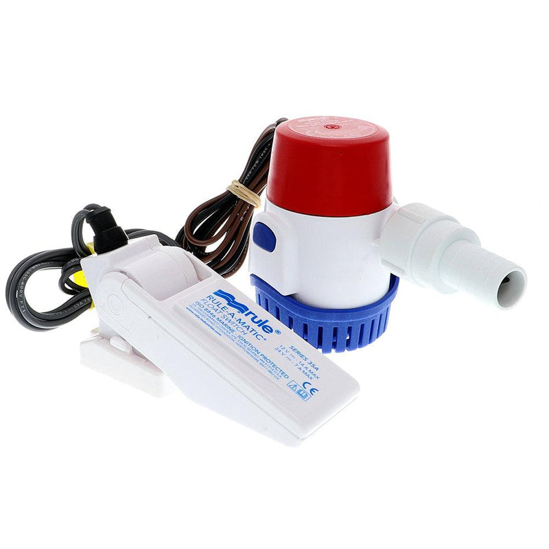 Rule 500 GPH Standard Bilge Pump Kit w/Float Switch - 12V [25DA-35A] - Wholesaler Elite LLC