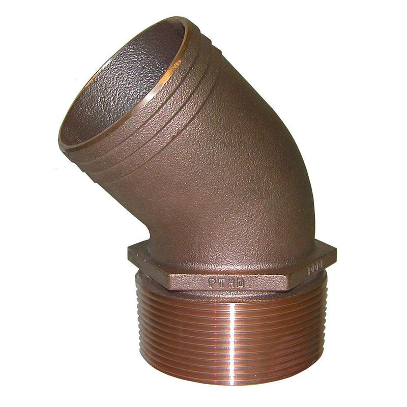 GROCO 1-1/4" NPT Bronze 45 Degree Pipe to 1-1/4" Hose [PTHD-1250] - Wholesaler Elite LLC