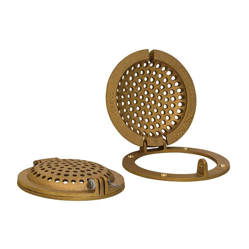 GROCO Bronze Round Hull Strainer w/Access Door f/Up To 2" Thru-Hull [RSC-2000] - Wholesaler Elite LLC