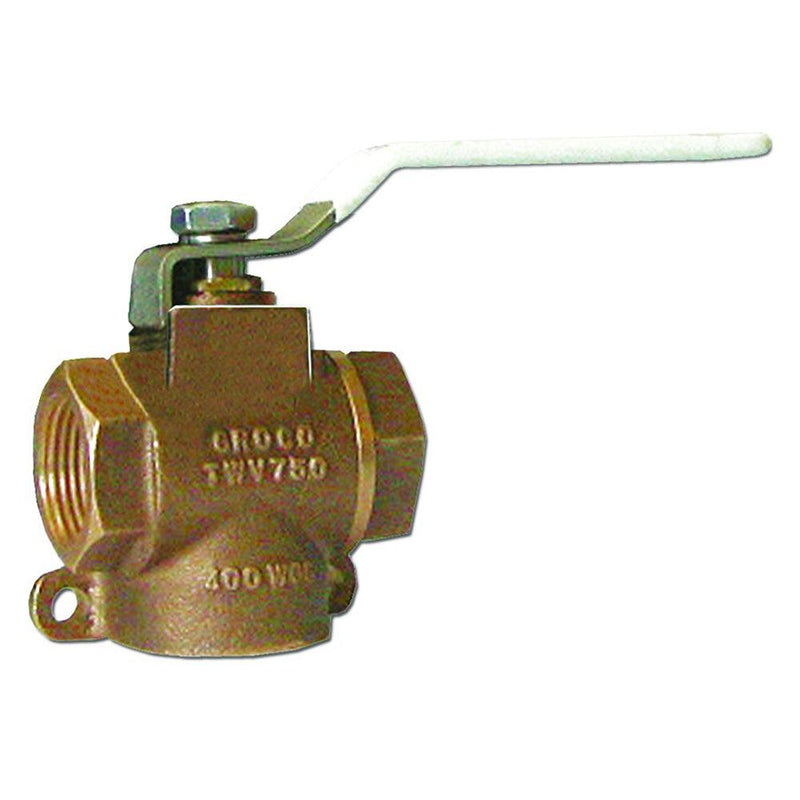 GROCO 1/2" NPT Bronze 3-Way Valve [TWV-500] - Wholesaler Elite LLC