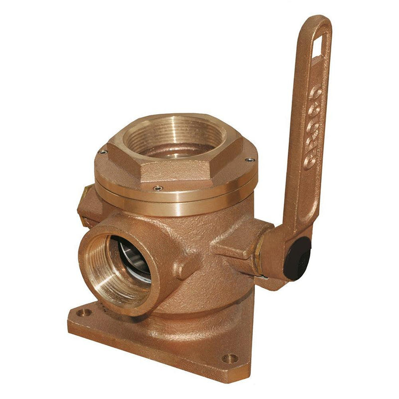 GROCO 1-1/4" Safety Seacock w/1" Side Port [SBV-1250-P] - Wholesaler Elite LLC