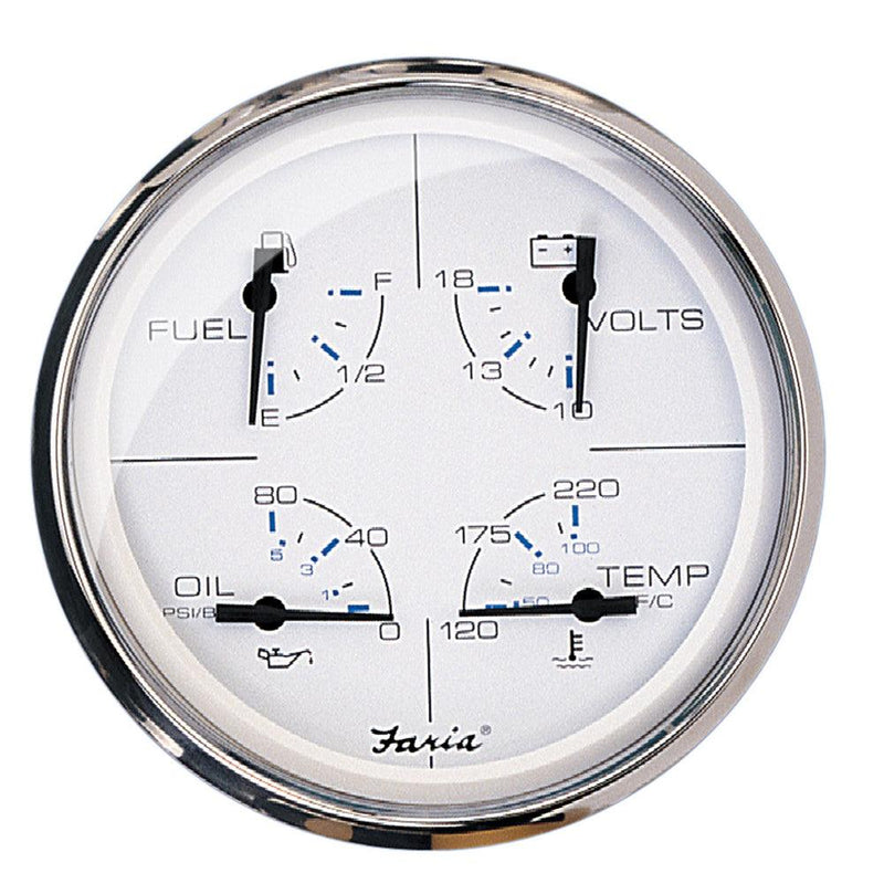 Faria Chesapeake White SS 5" Multifunction Gauge [33864] - Wholesaler Elite LLC