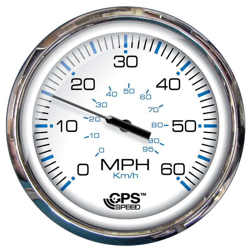 Faria Chesapeake White SS 5" Speedometer - 60 MPH (GPS)(Studded) [33861] - Wholesaler Elite LLC
