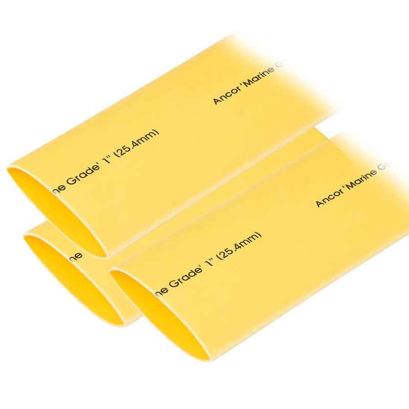 Ancor Heat Shrink Tubing 1" x 12" - Yellow - 3 Pieces [307924] - Wholesaler Elite LLC