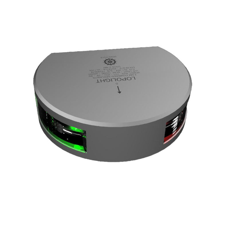 Lopolght Series 201-004 - Starboard Port Sidelight - 2NM - Vertical Mount - Green/Red - Silver Housing [201-004] - Wholesaler Elite LLC
