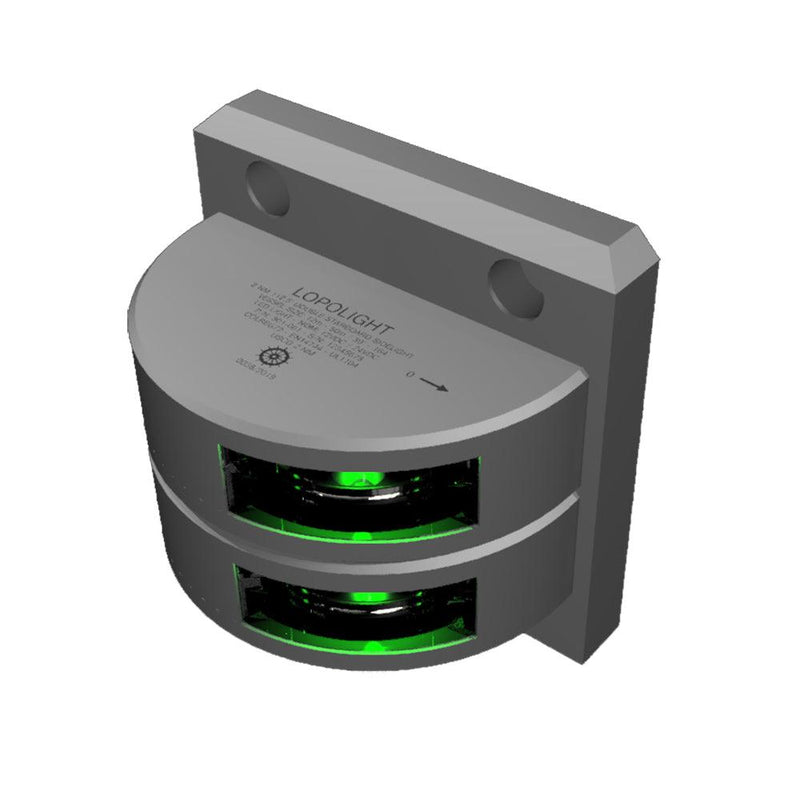 Lopolight Series 301-001 - Double Stacked Starboard Sidelight - 2NM - Vertical Mount - Green - Silver Housing [301-001ST] - Wholesaler Elite LLC