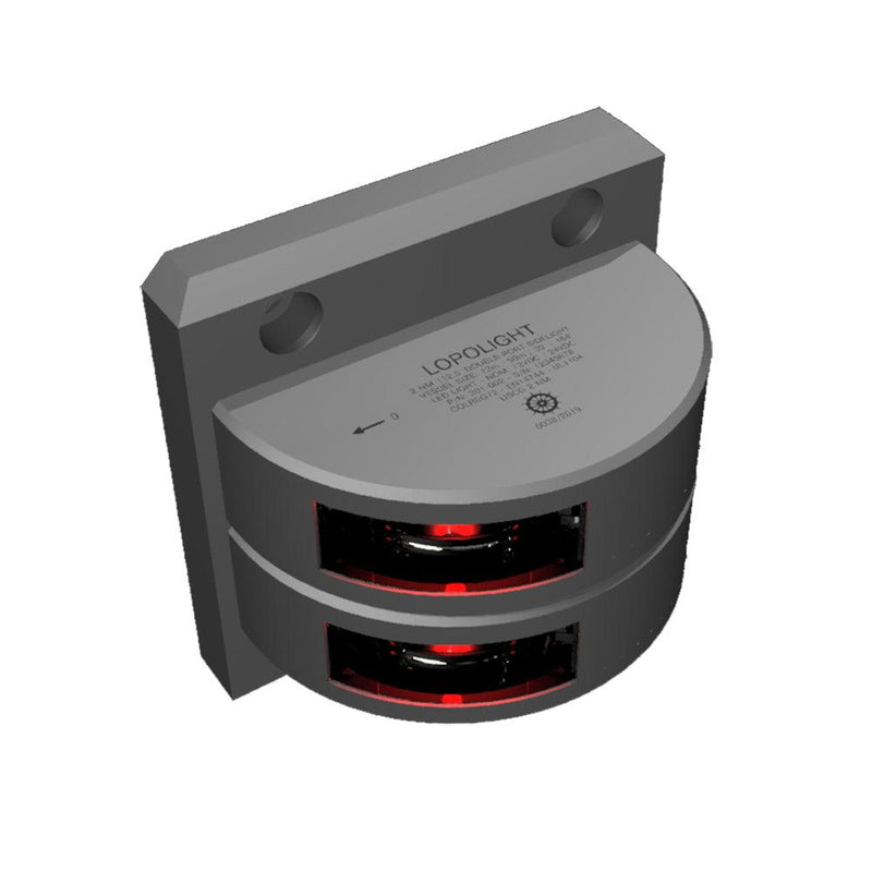 Lopolight Series 301-002 - Double Stacked Port Sidelight - 2NM - Vertical Mount - Red - Silver Housing [301-002ST] - Wholesaler Elite LLC