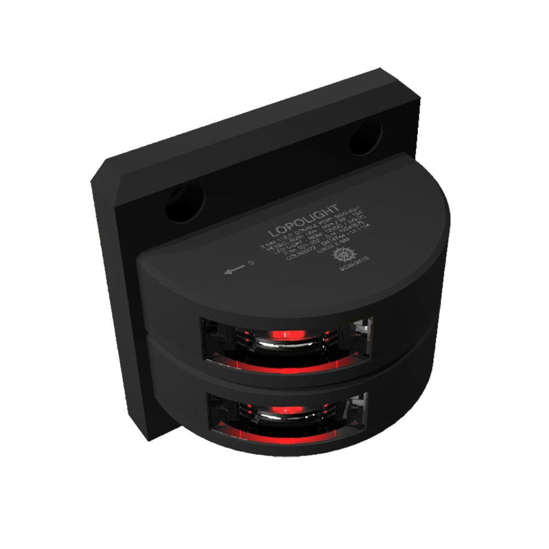 Lopolight Series 301-002 - Double Stacked Port Sidelight - 2NM - Vertical Mount - Red - Black Housing [301-002ST-B] - Wholesaler Elite LLC