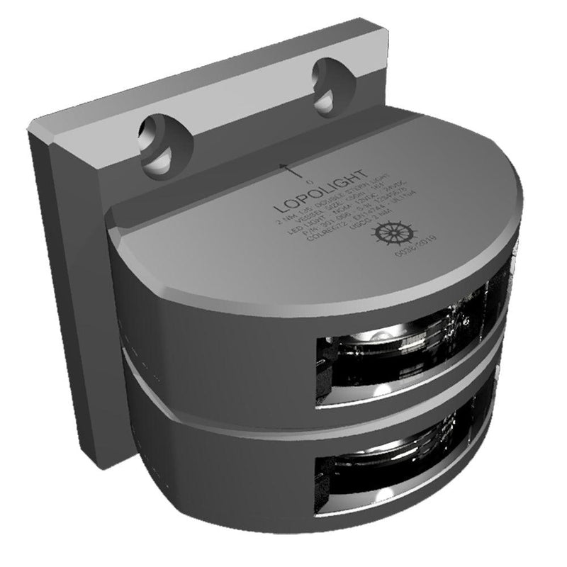 Lopolight Series 301-006 - Double Stacked Stern Light - 2NM - Vertical Mount - White - Silver Housing [301-006ST] - Wholesaler Elite LLC