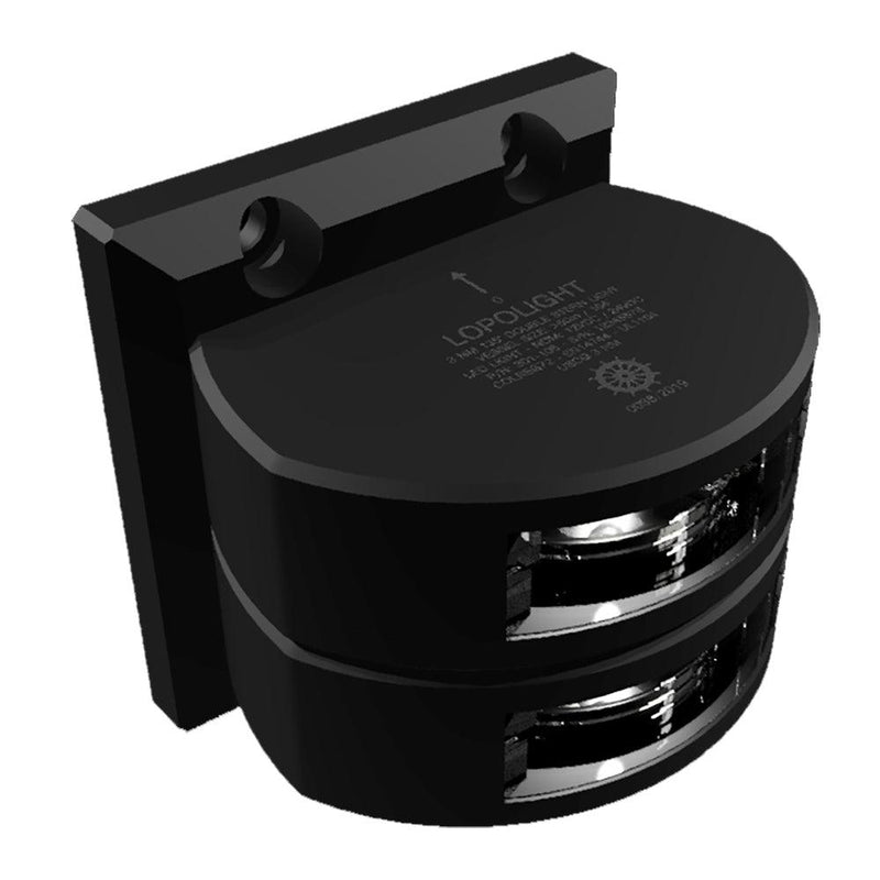 Lopolight Series 301-106 - Double Stacked Stern Light - 3NM - Vertical Mount -White - Black Housing [301-106ST-B] - Wholesaler Elite LLC