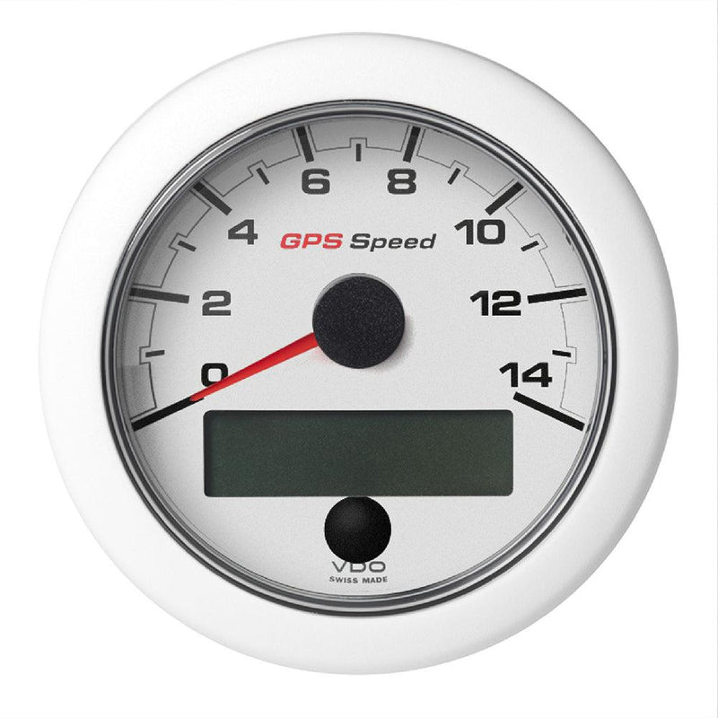 Veratron 3-3/8" (85mm) OceanLink GPS Speedometer (0-14 KN/MPH/KMH) White Dial Bezel [A2C1352010001] - Wholesaler Elite LLC
