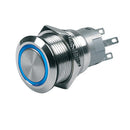 BEP Push-Button Switch 12V Latching On/Off - Blue LED [80-511-0003-00] - Wholesaler Elite LLC