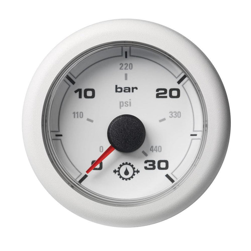 Veratron 52MM (2-1/16") OceanLink Transmission Oil Pressure Gauge - 30 Bar/440 PSI - White Dial Bezel [A2C1066050001] - Wholesaler Elite LLC
