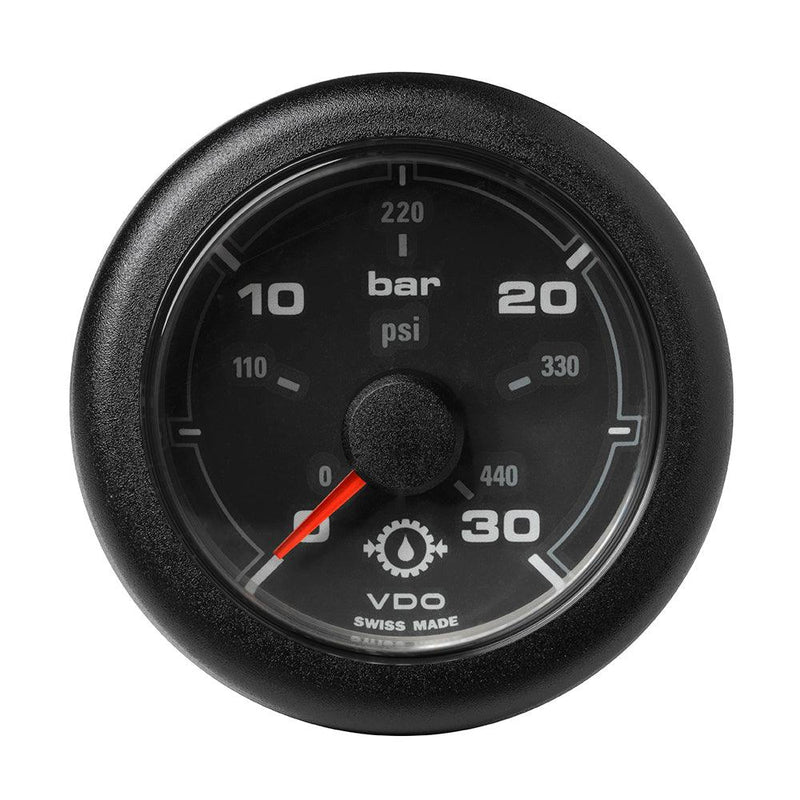 Veratron 52MM (2-1/16") OceanLink Transmission Oil Pressure Gauge - 30 Bar/440 PSI - Black Dial Bezel [A2C1066040001] - Wholesaler Elite LLC