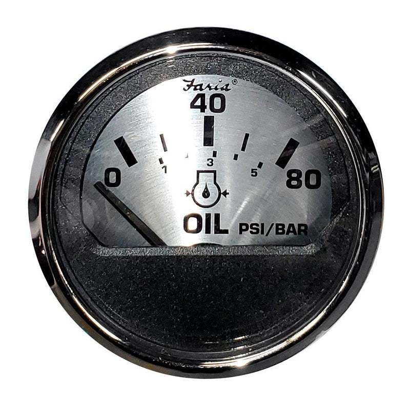 Faria Spun Silver 2" Oil Pressure Gauge [16002] - Wholesaler Elite LLC