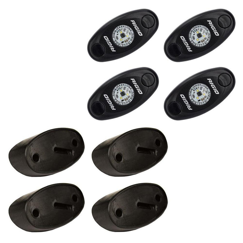 RIGID Industries A-Series Rock Light Kit - 4 Blue Lights - Black [400233] - Wholesaler Elite LLC