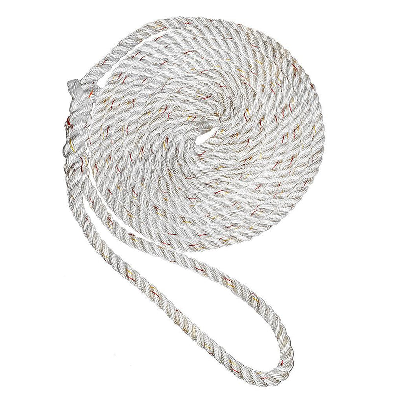 New England Ropes 5/8" Premium 3-Strand Dock Line - White w/Tracer - 15 [C6050-20-00015] - Wholesaler Elite LLC