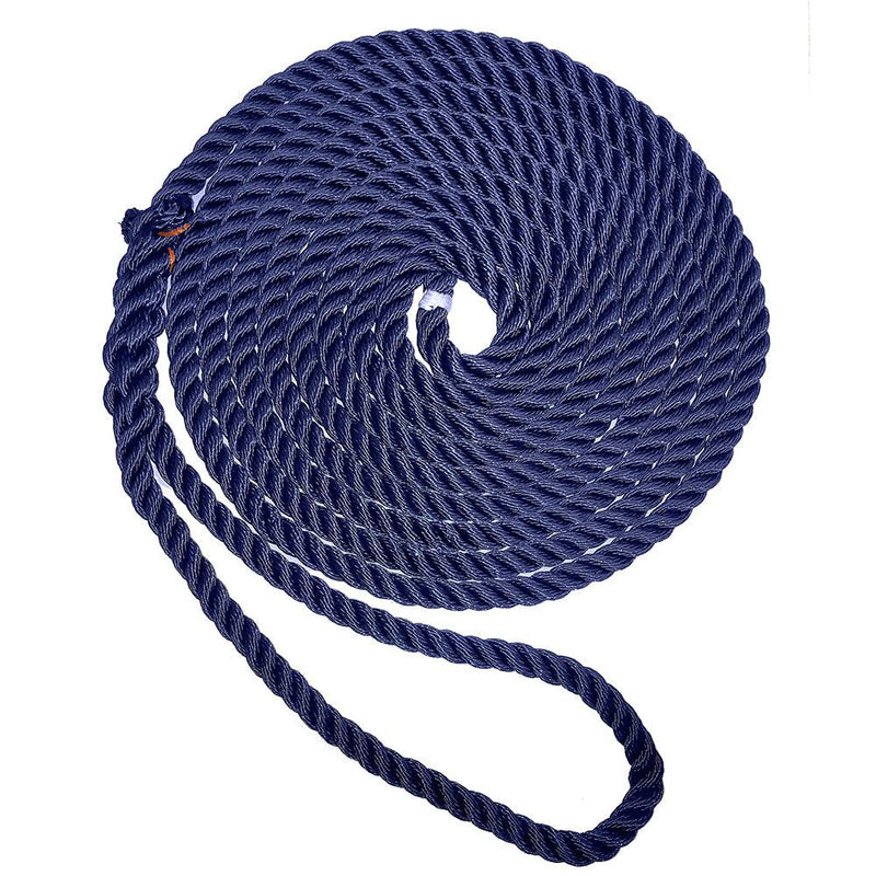 New England Ropes 5/8" Premium 3-Strand Dock Line - Navy Blue - 35 [C6053-20-00035] - Wholesaler Elite LLC