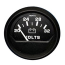 Faria Euro Black 2" Voltmeter (20-32 V) [12860] - Wholesaler Elite LLC