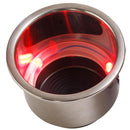 Sea-Dog LED Flush Mount Combo Drink Holder w/Drain Fitting - Red LED [588071-1] - Wholesaler Elite LLC