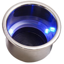 Sea-Dog LED Flush Mount Combo Drink Holder w/Drain Fitting - Blue LED [588074-1] - Wholesaler Elite LLC