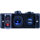 Sea-Dog Double USB Power Socket Panel w/Breaker Switch [426506-1] - Wholesaler Elite LLC