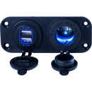 Sea-Dog Double USB Power Socket Panel [426505-1] - Wholesaler Elite LLC