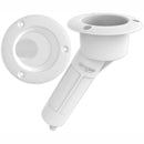 Mate Series Plastic 30 Rod Cup Holder - Drain - Round Top - White [P1030DW] - Wholesaler Elite LLC