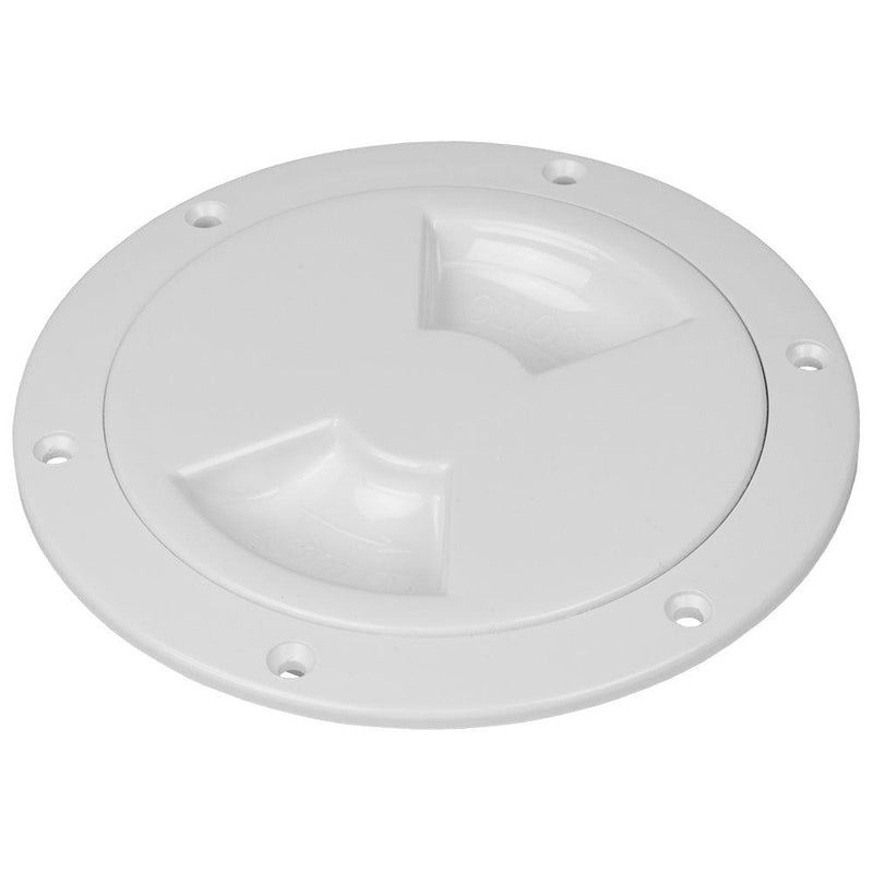 Sea-Dog Smooth Quarter Turn Deck Plate - White - 5" [336150-1] - Wholesaler Elite LLC